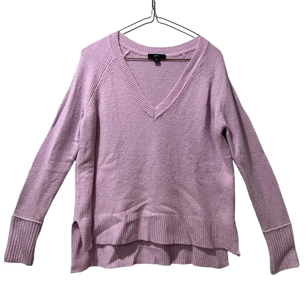 J. Crew Merino V-Neck‎ Tunic Long Sleeve Sweater Lilac XS Light Weight